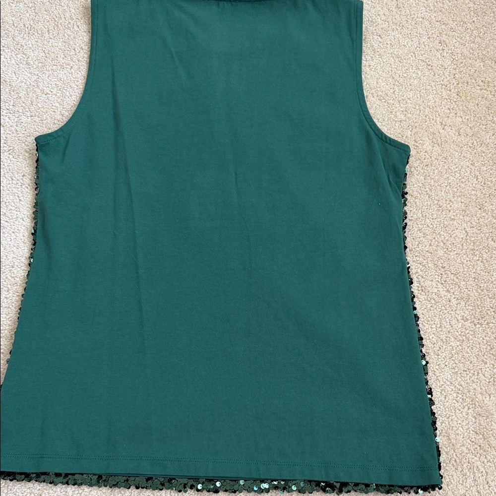 Talbots Emerald Sequin Tank Top - Picture 3 of 4